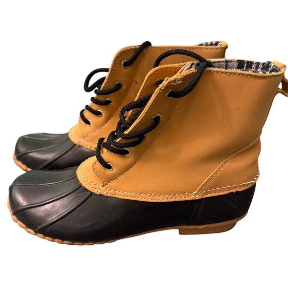 Sporto Original Duck Boots 11M Lace-Up Waterproof Rubber Sole Leather Upper - Picture 1 of 7